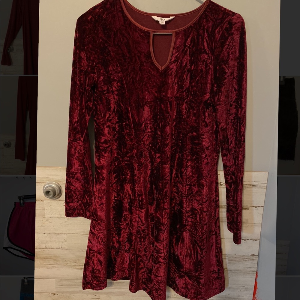 Burgundy long sleeve dress Size XS